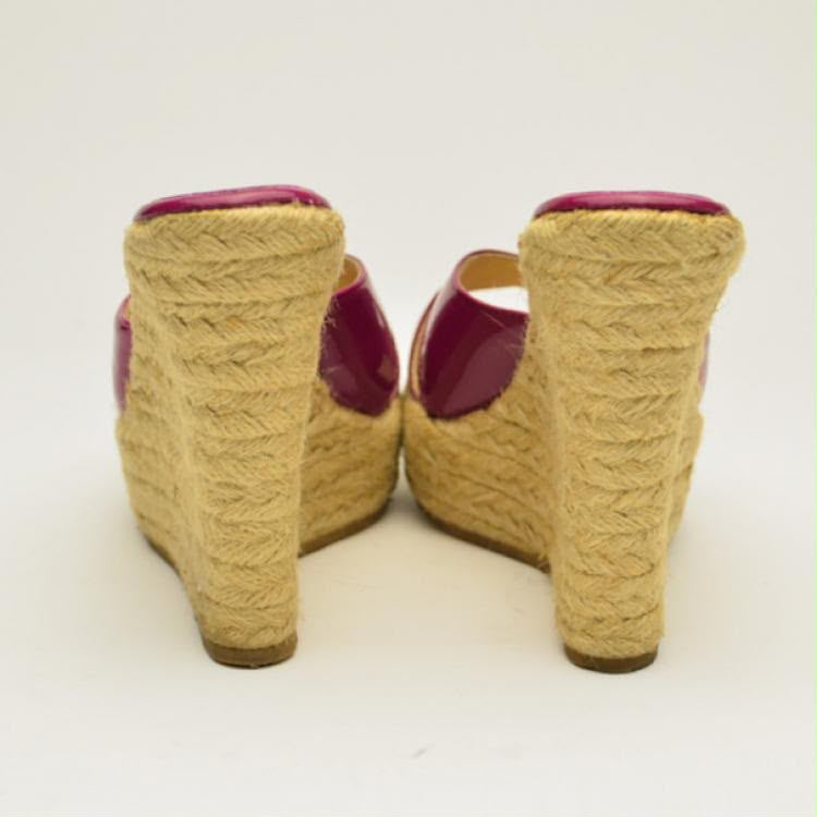 JIMMY CHOO pink patent wedges