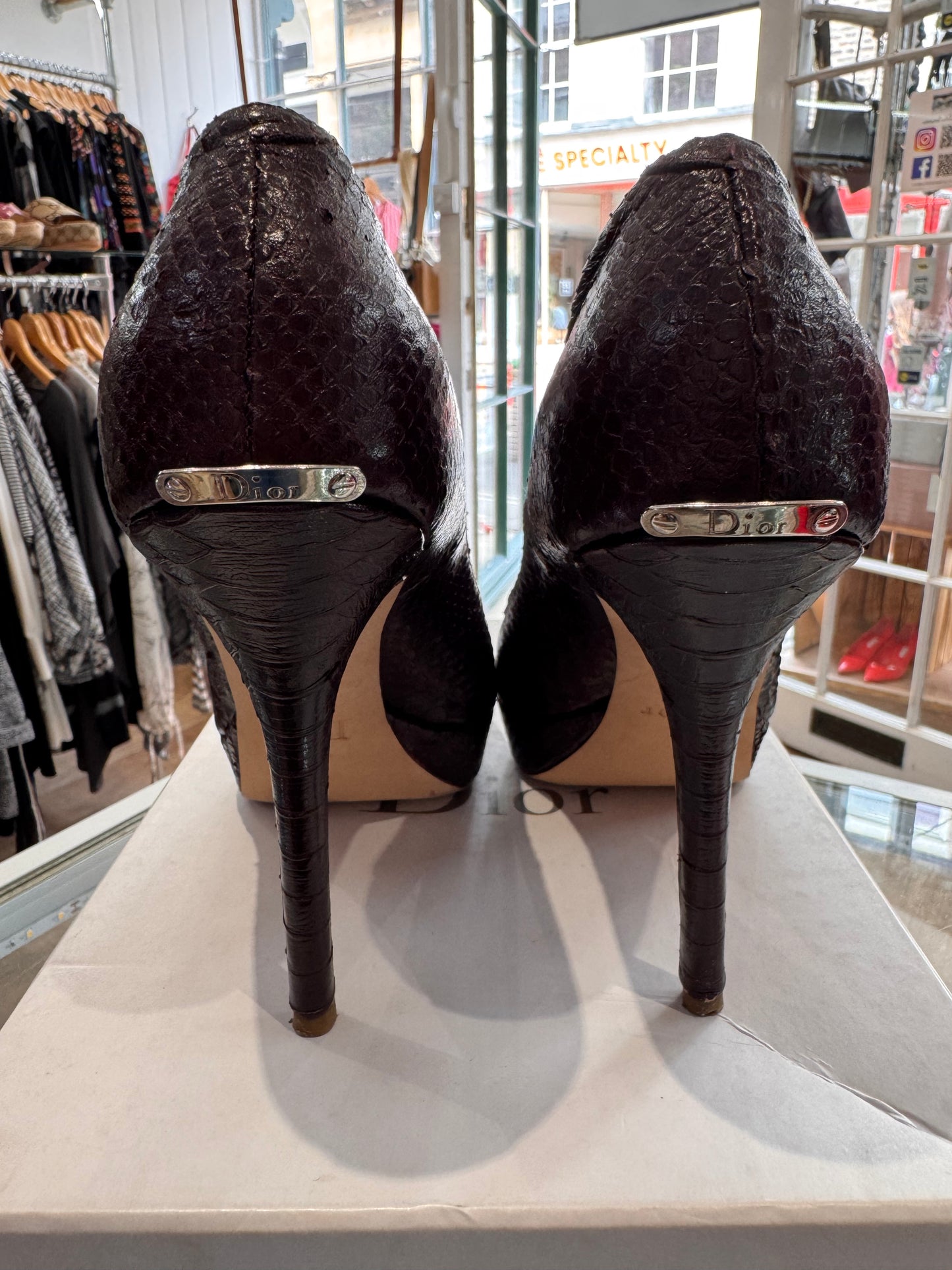 Dior python platform heels