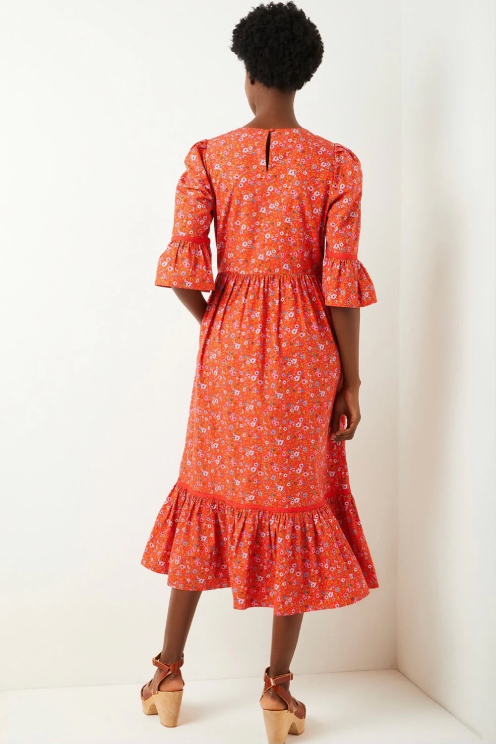WYSE Red floral print dress