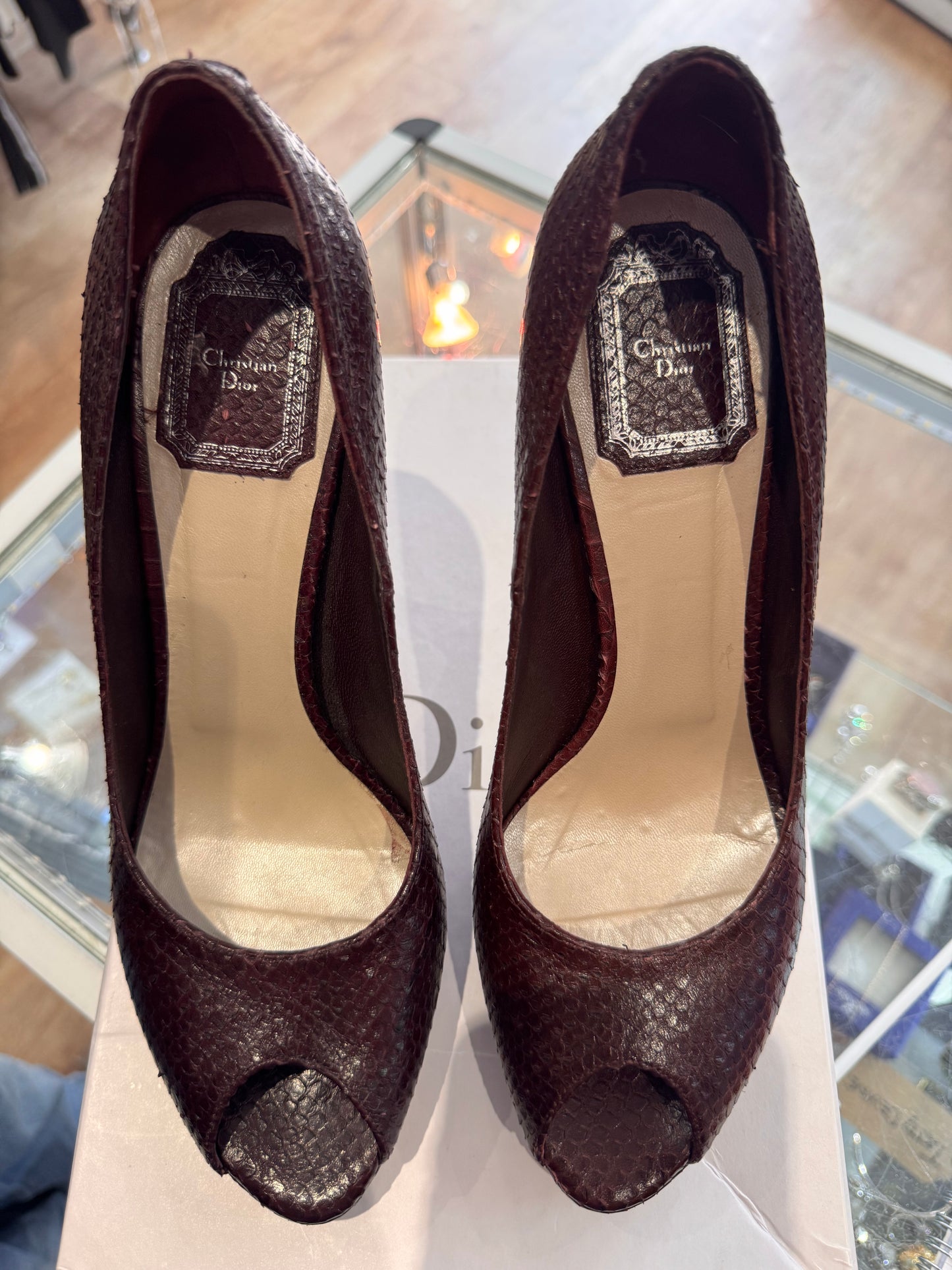 Dior python platform heels