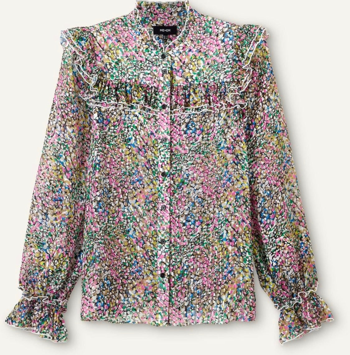 ME+EM
Silk-Blend Devoré Confetti Print