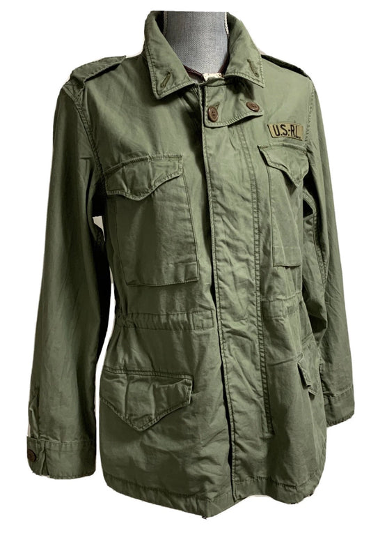 Polo Ralph Lauren cotton twill beaded embroidery combat field jacket
