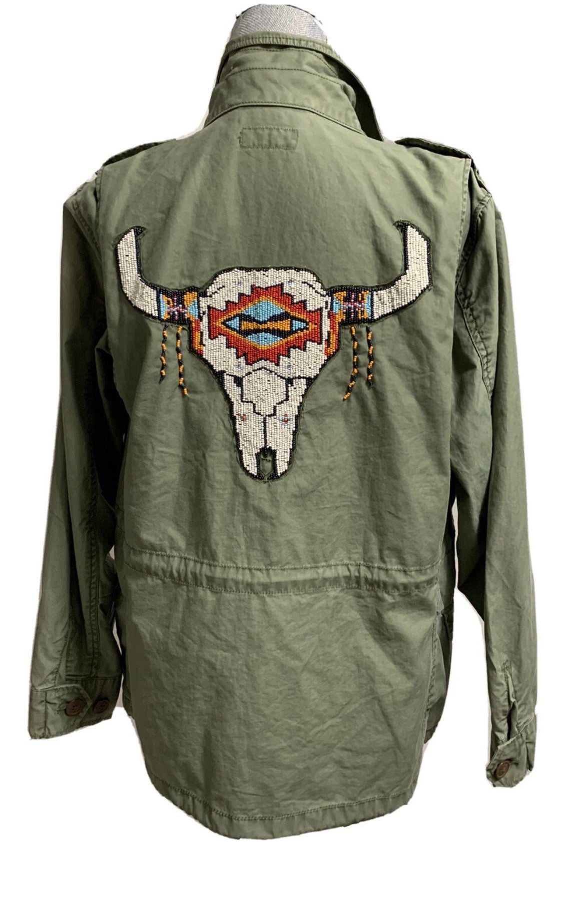 Polo Ralph Lauren cotton twill beaded embroidery combat field jacket