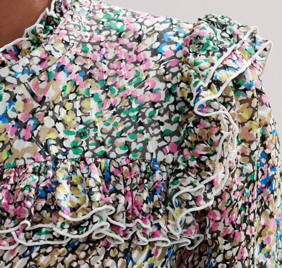 ME+EM
Silk-Blend Devoré Confetti Print