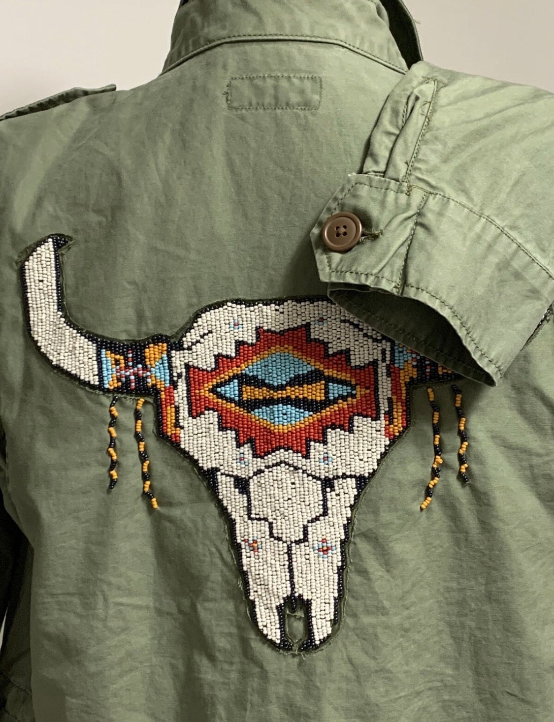 Polo Ralph Lauren cotton twill beaded embroidery combat field jacket