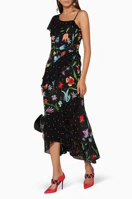 RIXO
Multi-Coloured Tulip-Print Clare Dress