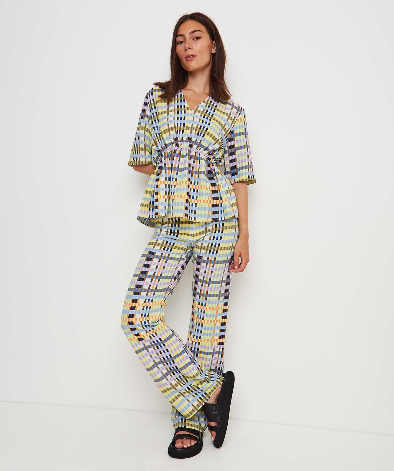 STINE GOYA Marc Micro Check Trousers