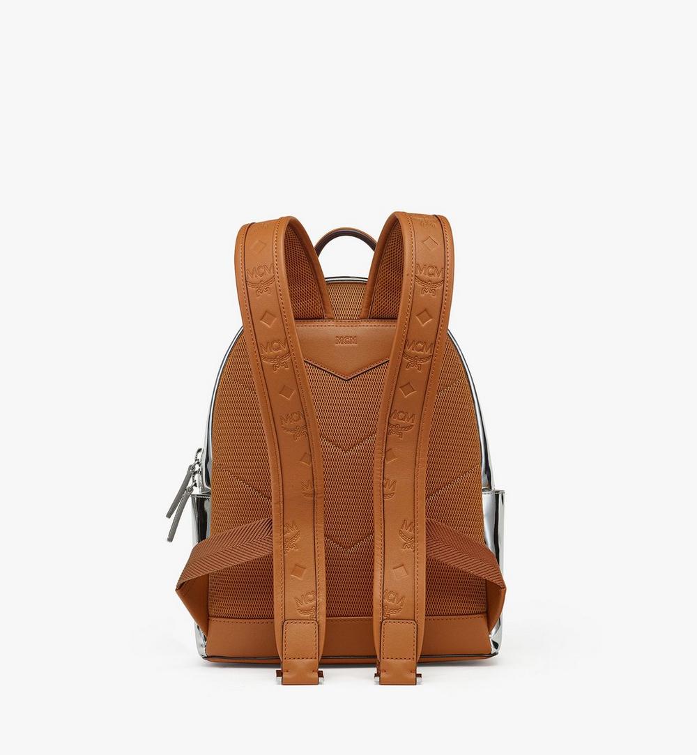 MCM Stark Backpack In Metallic Mirror Leather